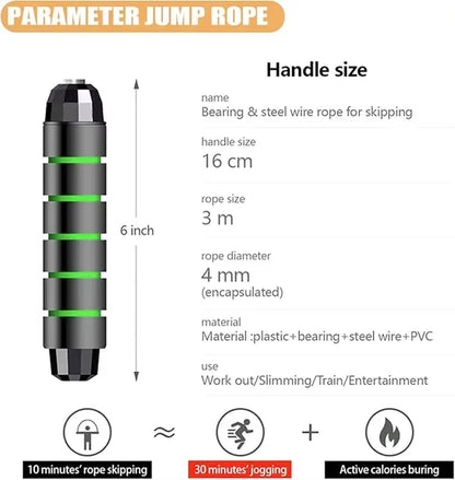 2.8/3M Ropes to Jump Crossfit Portable Fitness Equipment Aerobics Fast Steel Wire Jump Rope Boxing Yoga for Woman Man Weightloss