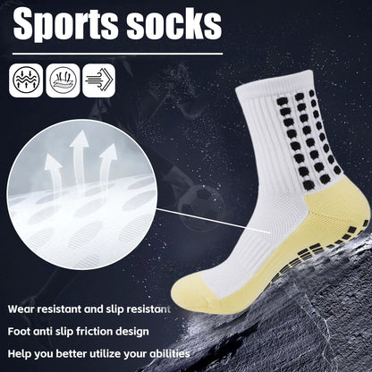 6 Pairs Men Women Non Slip Grip Socks Football Basketball Soccer Rugby Baseball Cycling Running Hiking Tennis Skateboard