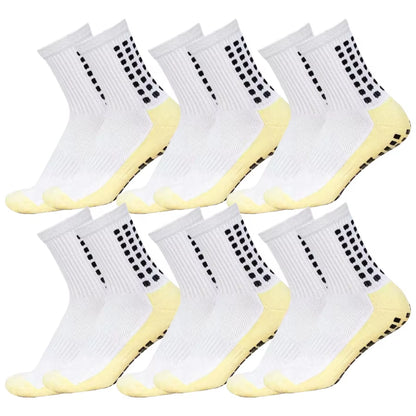 6 Pairs Men Women Non Slip Grip Socks Football Basketball Soccer Rugby Baseball Cycling Running Hiking Tennis Skateboard