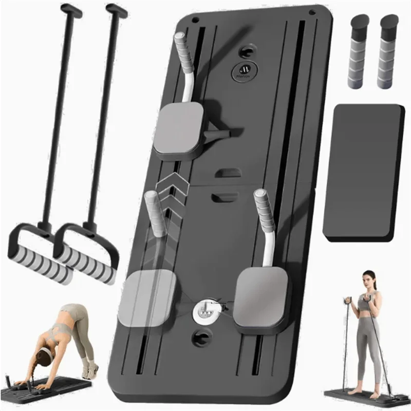 Wellshow Pilates Board, Pilates Reformer Set, Multifunction Foldable Pilates Reformer Board for Home 5 In1 Pilates Sliding Board