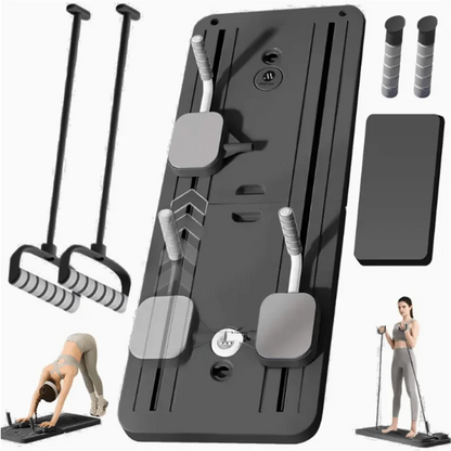 Wellshow Pilates Board, Pilates Reformer Set, Multifunction Foldable Pilates Reformer Board for Home 5 In1 Pilates Sliding Board