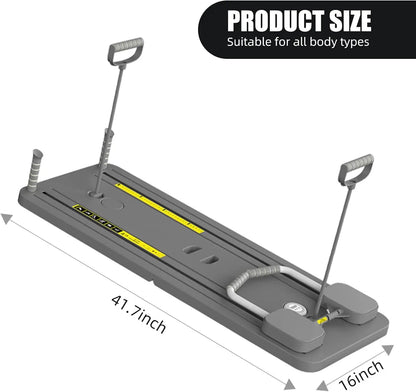 Wellshow Pilates Board, Pilates Reformer Set, Multifunction Foldable Pilates Reformer Board for Home 5 In1 Pilates Sliding Board