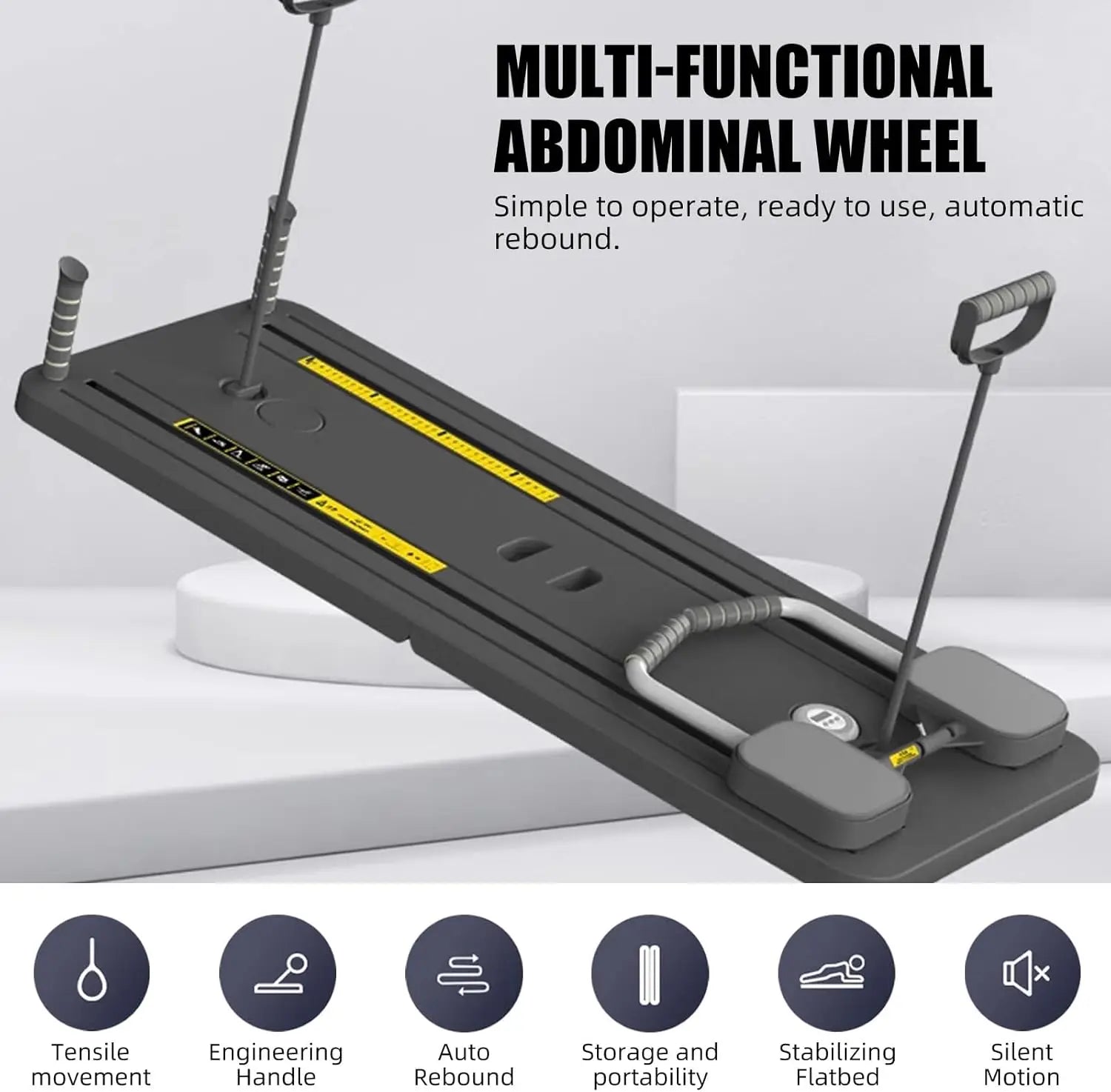 Wellshow Pilates Board, Pilates Reformer Set, Multifunction Foldable Pilates Reformer Board for Home 5 In1 Pilates Sliding Board