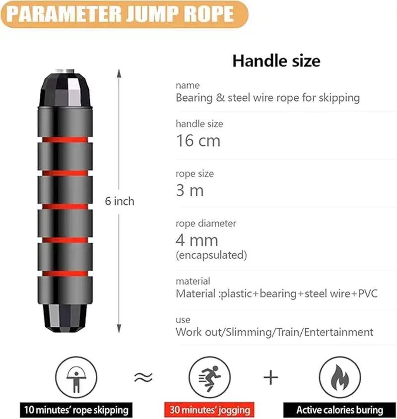 2.8/3M Ropes to Jump Crossfit Portable Fitness Equipment Aerobics Fast Steel Wire Jump Rope Boxing Yoga for Woman Man Weightloss