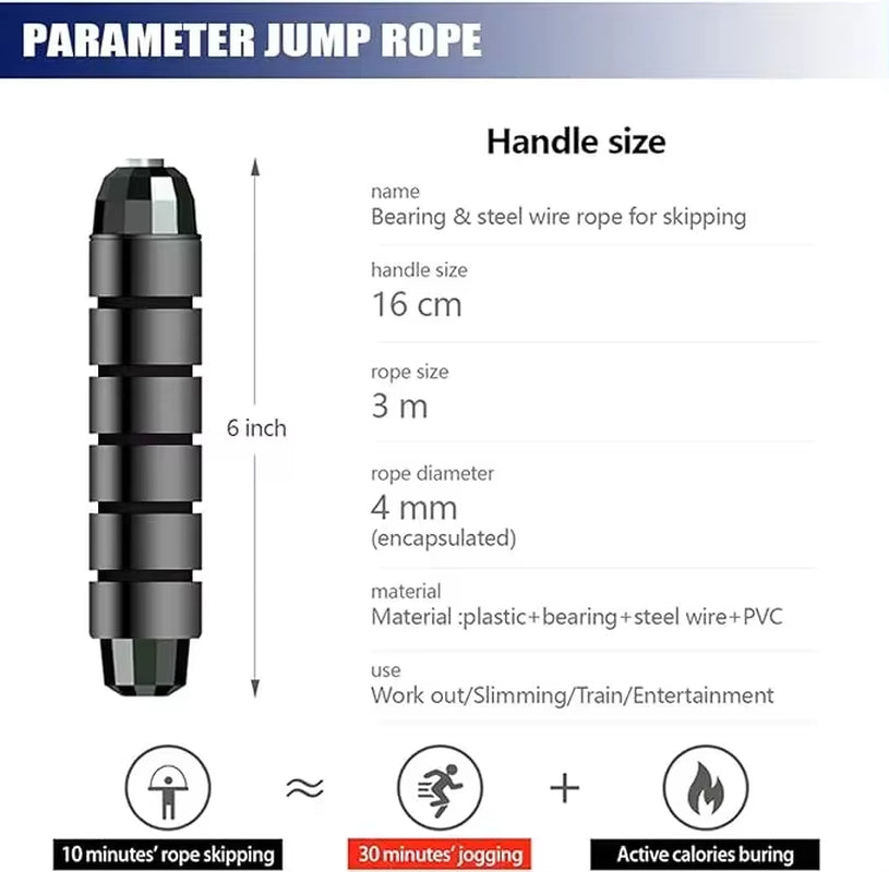 2.8/3M Ropes to Jump Crossfit Portable Fitness Equipment Aerobics Fast Steel Wire Jump Rope Boxing Yoga for Woman Man Weightloss