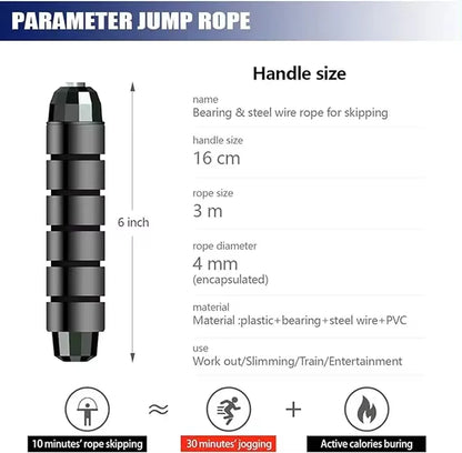 2.8/3M Ropes to Jump Crossfit Portable Fitness Equipment Aerobics Fast Steel Wire Jump Rope Boxing Yoga for Woman Man Weightloss