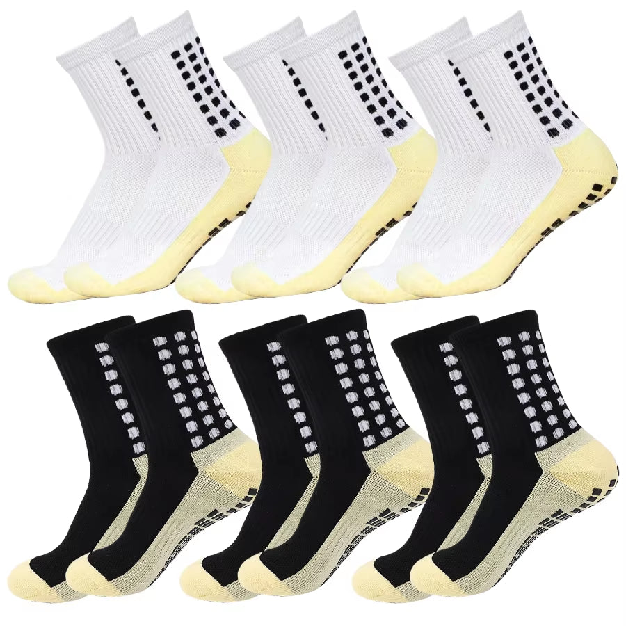 6 Pairs Men Women Non Slip Grip Socks Football Basketball Soccer Rugby Baseball Cycling Running Hiking Tennis Skateboard